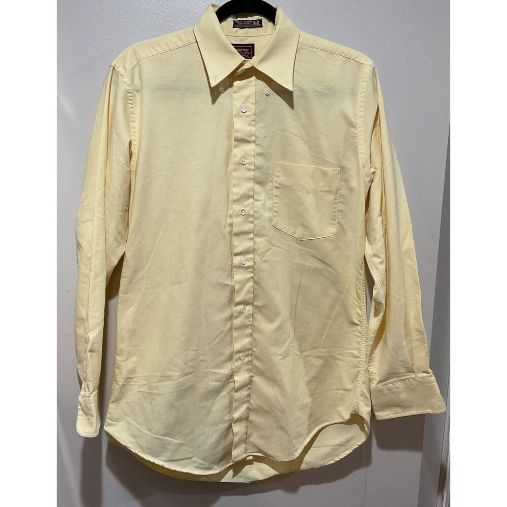 Vintage Cambridge Classics Yellow Button Down Shirt Men’s 15 32/33 Cotton Blend
